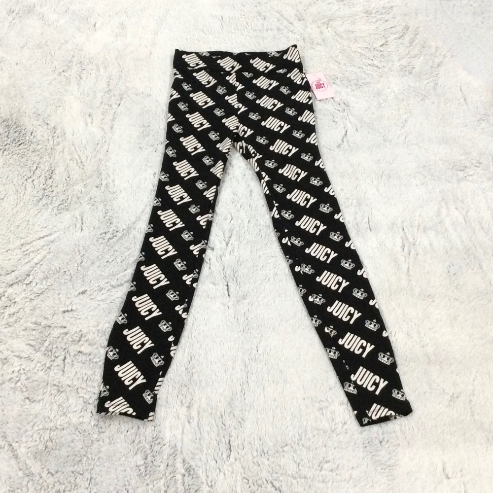 Juicy Couture Black & White Crown Logo Signature Leggings
